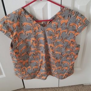 Kate spade gazelle black/white striped top xl